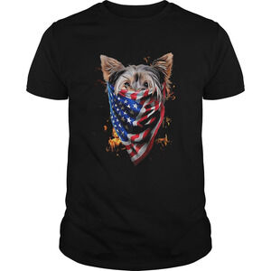 Yorkshire Terrier Fire In Sight American Flag Shirt